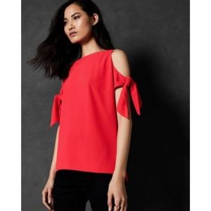 Ted Baker Womens Yaele Cold Shoulder Tie Sleeves Shirt Top Blouse BHFO 7681